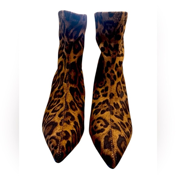 Lauriebelles Leopard Print Heels Size 40 Pointed Toe Brown Black Back Zipper - Picture 3 of 11